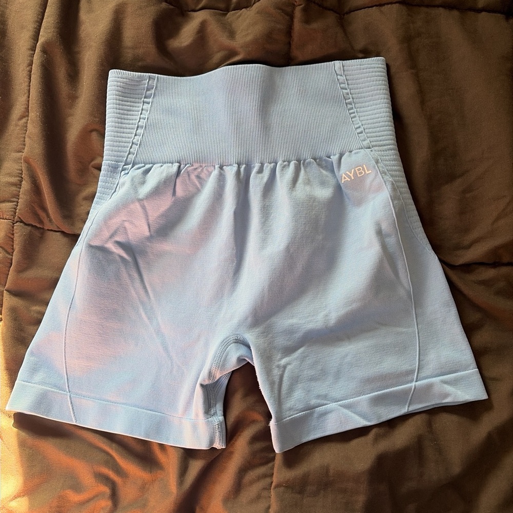 AYBL Sky Blue High-Waisted Athletic Shorts